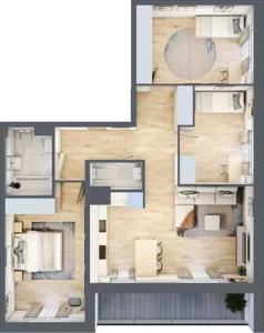 4 pokoje, mieszkanie 79,80 m², piętro 3, oferta nr B.22, Nowa Namiarkowa, Będzin, ul. Namiarkowa 15D