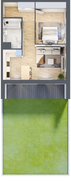 2 pokoje, mieszkanie 47,07 m², parter, oferta nr C.01, Nowa Namiarkowa, Będzin, ul. Namiarkowa 15D