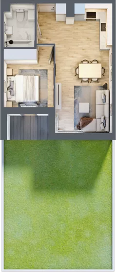 2 pokoje, mieszkanie 42,10 m², piętro 1, oferta nr B.13, Nowa Namiarkowa, Będzin, ul. Namiarkowa 15D