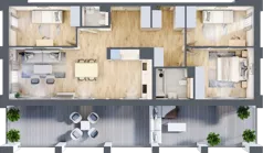 4 pokoje, mieszkanie 83,87 m², piętro 7, oferta nr 128, Semiramis, Katowice, Dąbrówka Mała, ul. Wiertnicza