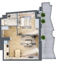 2 pokoje, mieszkanie 49,36 m², piętro 5, oferta nr 94, Semiramis, Katowice, Dąbrówka Mała, ul. Wiertnicza