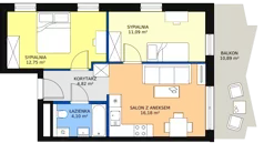 3 pokoje, mieszkanie 48,94 m², piętro 5, oferta nr 86, Semiramis, Katowice, Bogucice, ul. Wiertnicza