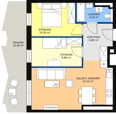 3 pokoje, mieszkanie 54,62 m², piętro 4, oferta nr 73, Semiramis, Katowice, Bogucice, ul. Wiertnicza
