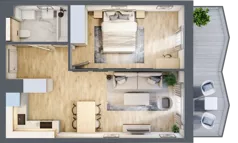 2 pokoje, mieszkanie 43,29 m², piętro 4, oferta nr 67, Semiramis, Katowice, Dąbrówka Mała, ul. Wiertnicza