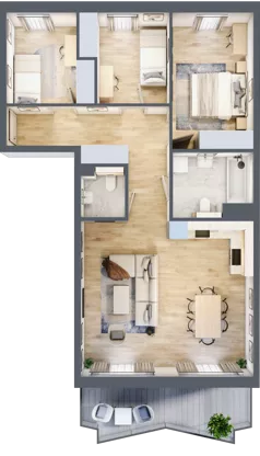 4 pokoje, mieszkanie 78,45 m², piętro 2, oferta nr 26, Semiramis, Katowice, Dąbrówka Mała, ul. Wiertnicza