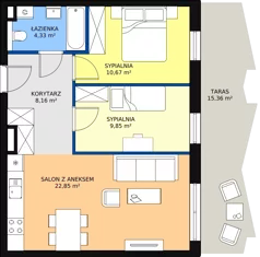 3 pokoje, mieszkanie 55,86 m², piętro 1, oferta nr 21, Semiramis, Katowice, Bogucice, ul. Wiertnicza