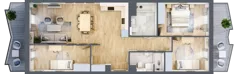 4 pokoje, mieszkanie 84,00 m², piętro 1, oferta nr 16, Semiramis, Katowice, Dąbrówka Mała, ul. Wiertnicza