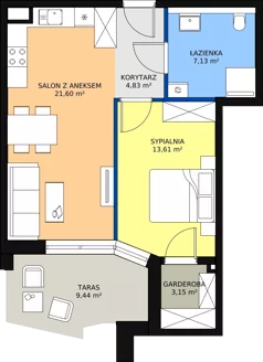 2 pokoje, mieszkanie 50,32 m², piętro 1, oferta nr 10, Semiramis, Katowice, Bogucice, ul. Wiertnicza