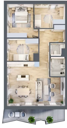 4 pokoje, mieszkanie 81,46 m², piętro 1, oferta nr 5, Semiramis, Katowice, Dąbrówka Mała, ul. Wiertnicza