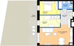 3 pokoje, mieszkanie 55,81 m², parter, oferta nr 3, Semiramis, Katowice, Bogucice, ul. Wiertnicza