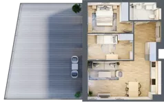 3 pokoje, mieszkanie 55,81 m², parter, oferta nr 3, Semiramis, Katowice, Dąbrówka Mała, ul. Wiertnicza