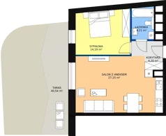 2 pokoje, mieszkanie 49,75 m², parter, oferta nr 1, Semiramis, Katowice, Bogucice, ul. Wiertnicza
