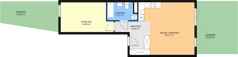 2 pokoje, mieszkanie 54,72 m², parter, oferta nr B0.15, Enklawa Bukowa II, Kraków, Podgórze, Rybitwy, ul. Bukowa 65 i 69