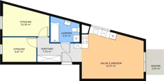 3 pokoje, mieszkanie 52,82 m², piętro 3, oferta nr C3.11, Enklawa Bukowa II, Kraków, Podgórze, Rybitwy, ul. Bukowa 65 i 69