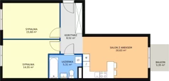 3 pokoje, mieszkanie 64,69 m², piętro 2, oferta nr C2.13, Enklawa Bukowa II, Kraków, Podgórze, Rybitwy, ul. Bukowa 65 i 69