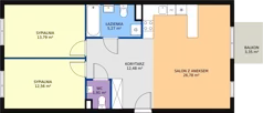 3 pokoje, mieszkanie 72,79 m², piętro 1, oferta nr C1.10, Enklawa Bukowa II, Kraków, Podgórze, Rybitwy, ul. Bukowa 65 i 69