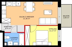 2 pokoje, mieszkanie 40,45 m², piętro 1, oferta nr 20, Mikusińskiego 25, Katowice, Wełnowiec-Józefowiec, Wełnowiec, ul. Jana Mikusińskiego 25