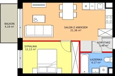 2 pokoje, mieszkanie 41,12 m², piętro 4, oferta nr 160, Mikusińskiego 25, Katowice, Wełnowiec-Józefowiec, Wełnowiec, ul. Jana Mikusińskiego 25