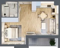 1 pokój, mieszkanie 36,86 m², piętro 1, oferta nr mieszkanie 23, Mikusińskiego 25, Katowice, Wełnowiec-Józefowiec, Wełnowiec, ul. Jana Mikusińskiego 25