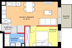 2 pokoje, mieszkanie 40,45 m², piętro 3, oferta nr 48, Mikusińskiego 25, Katowice, Wełnowiec-Józefowiec, Wełnowiec, ul. Jana Mikusińskiego 25