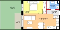 2 pokoje, mieszkanie 41,13 m², parter, oferta nr 71, Mikusińskiego 25, Katowice, Wełnowiec-Józefowiec, Wełnowiec, ul. Jana Mikusińskiego 25