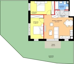 3 pokoje, mieszkanie 55,76 m², parter, oferta nr 114, Mikusińskiego 25, Katowice, Wełnowiec-Józefowiec, Wełnowiec, ul. Jana Mikusińskiego 25