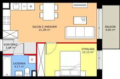 2 pokoje, mieszkanie 41,14 m², parter, oferta nr 75, Mikusińskiego 25, Katowice, Wełnowiec-Józefowiec, Wełnowiec, ul. Jana Mikusińskiego 25