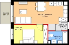 2 pokoje, mieszkanie 41,12 m², piętro 1, oferta nr 17, Mikusińskiego 25, Katowice, Wełnowiec-Józefowiec, Wełnowiec, ul. Jana Mikusińskiego 25