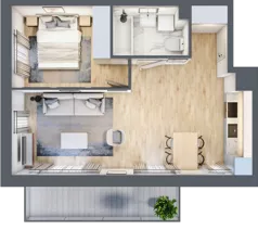 2 pokoje, mieszkanie 43,97 m², piętro 1, oferta nr mieszkanie 18, Mikusińskiego 25, Katowice, Wełnowiec-Józefowiec, Wełnowiec, ul. Jana Mikusińskiego 25
