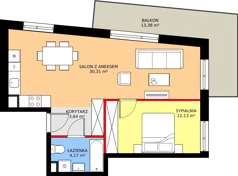 2 pokoje, mieszkanie 50,25 m², piętro 1, oferta nr 119, Mikusińskiego 25, Katowice, Wełnowiec-Józefowiec, Wełnowiec, ul. Jana Mikusińskiego 25