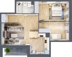 3 pokoje, mieszkanie 57,60 m², piętro 4, oferta nr mieszkanie 67, Mikusińskiego 25, Katowice, Wełnowiec-Józefowiec, Wełnowiec, ul. Jana Mikusińskiego 25