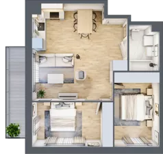 3 pokoje, mieszkanie 55,12 m², piętro 1, oferta nr mieszkanie 124, Mikusińskiego 25, Katowice, Wełnowiec-Józefowiec, Wełnowiec, ul. Jana Mikusińskiego 25