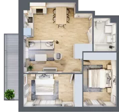 3 pokoje, mieszkanie 55,12 m², piętro 1, oferta nr mieszkanie 81, Mikusińskiego 25, Katowice, Wełnowiec-Józefowiec, Wełnowiec, ul. Jana Mikusińskiego 25