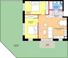 3 pokoje, mieszkanie 55,76 m², parter, oferta nr 72, Mikusińskiego 25, Katowice, Wełnowiec-Józefowiec, Wełnowiec, ul. Jana Mikusińskiego 25