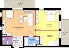 3 pokoje, mieszkanie 63,61 m², piętro 1, oferta nr 26, Mikusińskiego 25, Katowice, Wełnowiec-Józefowiec, Wełnowiec, ul. Jana Mikusińskiego 25