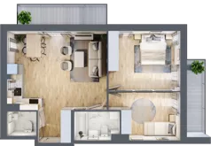 3 pokoje, mieszkanie 63,61 m², piętro 1, oferta nr mieszkanie 26, Mikusińskiego 25, Katowice, Wełnowiec-Józefowiec, Wełnowiec, ul. Jana Mikusińskiego 25