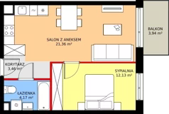 2 pokoje, mieszkanie 41,12 m², piętro 3, oferta nr 49, Mikusińskiego 25, Katowice, Wełnowiec-Józefowiec, Wełnowiec, ul. Jana Mikusińskiego 25
