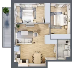 3 pokoje, mieszkanie 55,76 m², piętro 1, oferta nr mieszkanie 125, Mikusińskiego 25, Katowice, Wełnowiec-Józefowiec, Wełnowiec, ul. Jana Mikusińskiego 25
