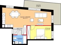 2 pokoje, mieszkanie 50,25 m², piętro 2, oferta nr 130, Mikusińskiego 25, Katowice, Wełnowiec-Józefowiec, Wełnowiec, ul. Jana Mikusińskiego 25