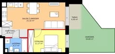 2 pokoje, mieszkanie 40,41 m², parter, oferta nr 12, Mikusińskiego 25, Katowice, Wełnowiec-Józefowiec, Wełnowiec, ul. Jana Mikusińskiego 25