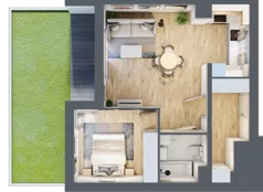 2 pokoje, mieszkanie 49,40 m², parter, oferta nr mieszkanie 1, Mikusińskiego 25, Katowice, Wełnowiec-Józefowiec, Wełnowiec, ul. Jana Mikusińskiego 25