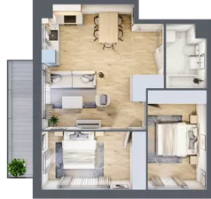 3 pokoje, mieszkanie 55,12 m², parter, oferta nr mieszkanie 73, Mikusińskiego 25, Katowice, Wełnowiec-Józefowiec, Wełnowiec, ul. Jana Mikusińskiego 25