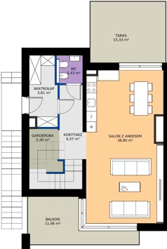 4 pokoje, mieszkanie 160,34 m², oferta nr 6A-6A, Krzemienna, Katowice, Osiedle Paderewskiego-Muchowiec, Muchowiec, ul. Krzemienna