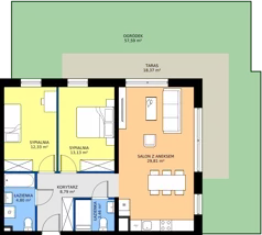 3 pokoje, mieszkanie 72,32 m², parter, oferta nr B11-M03, Krzemienna, Katowice, Osiedle Paderewskiego-Muchowiec, Muchowiec, ul. Krzemienna