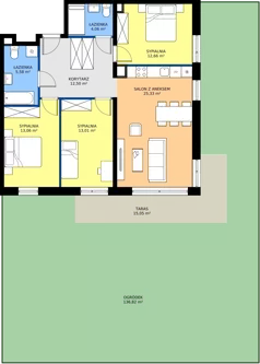 4 pokoje, mieszkanie 86,20 m², parter, oferta nr B11-M04, Krzemienna, Katowice, Osiedle Paderewskiego-Muchowiec, Muchowiec, ul. Krzemienna