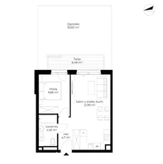 2 pokoje, mieszkanie 41,10 m², parter, oferta nr B12-M01, Krzemienna, Katowice, Osiedle Paderewskiego-Muchowiec, Muchowiec, ul. Krzemienna