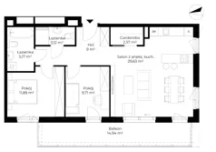 3 pokoje, mieszkanie 71,74 m², parter, oferta nr B11-M11, Krzemienna, Katowice, Osiedle Paderewskiego-Muchowiec, Muchowiec, ul. Krzemienna