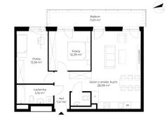 3 pokoje, mieszkanie 63,64 m², piętro 1, oferta nr B11-M15, Krzemienna, Katowice, Osiedle Paderewskiego-Muchowiec, Muchowiec, ul. Krzemienna