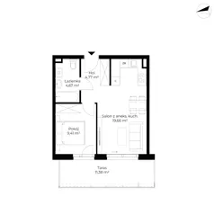 2 pokoje, mieszkanie 38,51 m², piętro 1, oferta nr B11-M19, Krzemienna, Katowice, Osiedle Paderewskiego-Muchowiec, Muchowiec, ul. Krzemienna