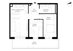 3 pokoje, mieszkanie 55,70 m², piętro 1, oferta nr B11-M21, Krzemienna, Katowice, Osiedle Paderewskiego-Muchowiec, Muchowiec, ul. Krzemienna